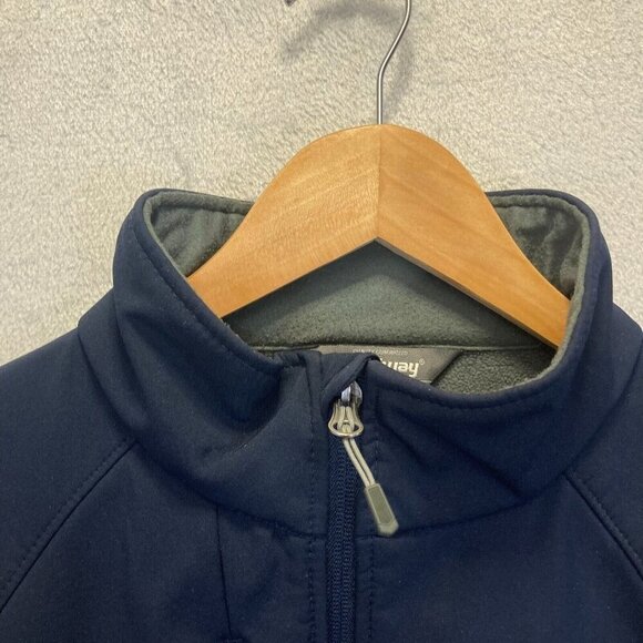 US NAVY Soft Shell Jacket Womens Medium M Fleece Full Zip Up Blue Landway - Picture 4 of 13